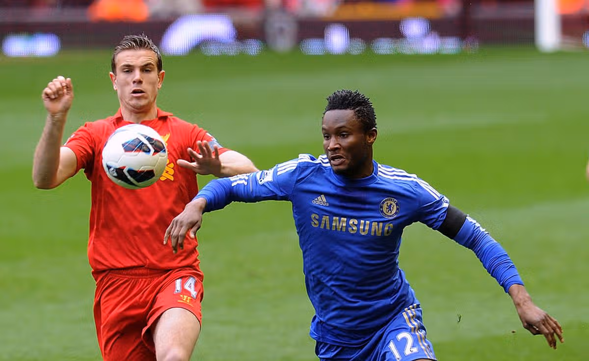 Jordan Henderson and John Obi Mikel in 2013