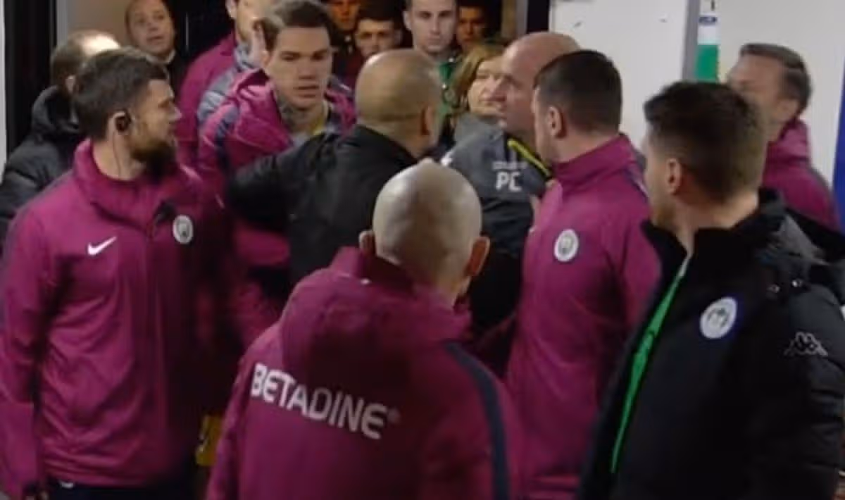 Pep Guardiola spat with Paul Doll caught on camera