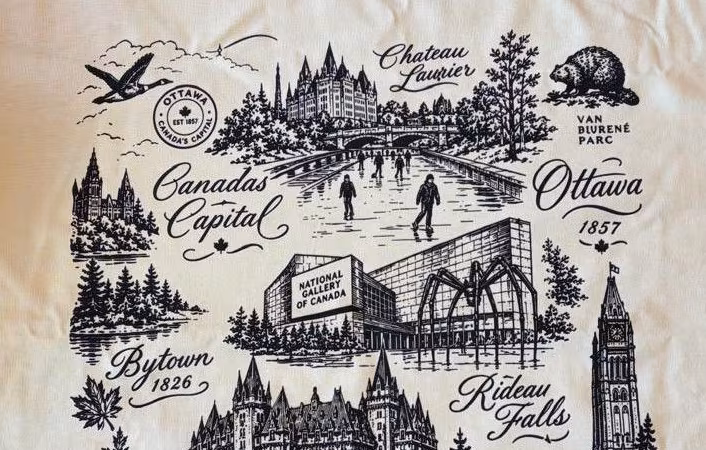 A white shirt with lots of Ottawa markings.