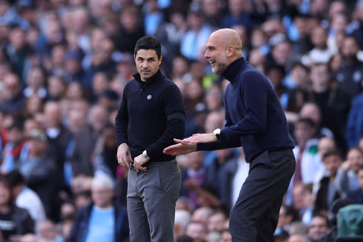 Mikel Arteta and Pep Guardiola