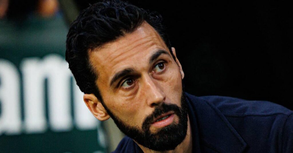 Football manager Alvaro Arbeloa looks left at the stadium as head coach of Premier League team Fulham Football Club