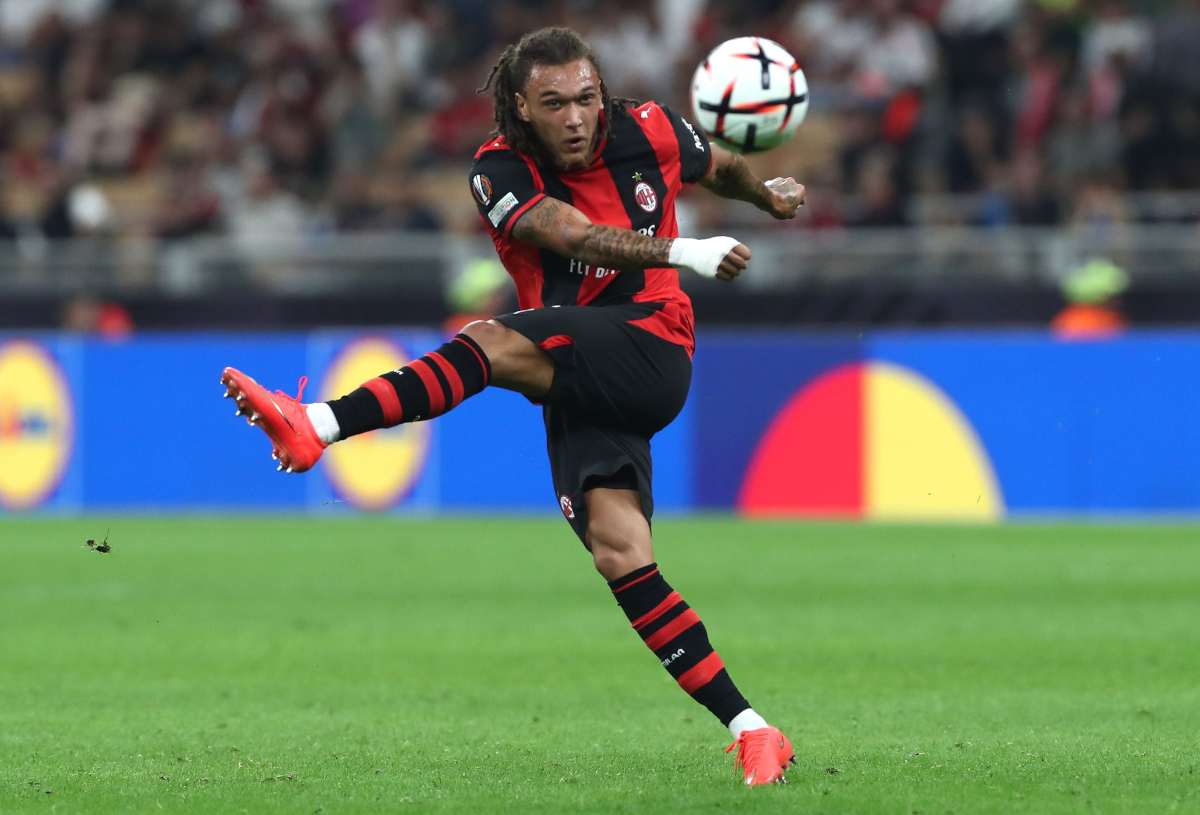 ITALY - SEPTEMBER 16: Diego Moreira of AC Milan in action during the UEFA Europa League 2026/27 League Phase MD1 match between AC Milan and SL Benfica at Stadio San Siro on September 16, 2026 in Italy. (Photo by Marco Luzzani/Getty Images)
