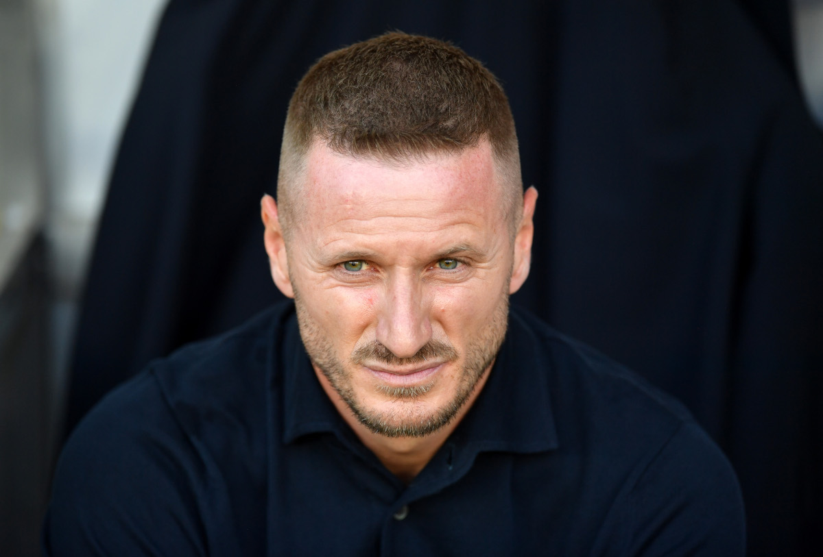 TURIN, ITALY - SEPTEMBER 14: Torino FC manager Ignazio Abate watches the Serie A match between Torino FC and AS Roma at Stadio Olimpico Grande Torino on September 14, 2026 in Turin, Italy. (Photo: Valerio Pennicino/Getty Images)