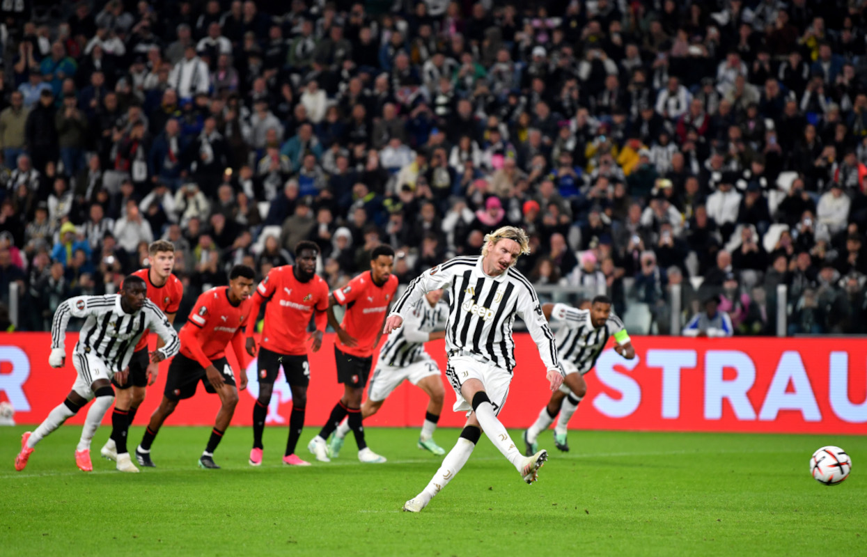 TURIN, ITALY - OCTOBER 22: Juventus vs Stade Rennais FC during the UEFA Europa League 2026/27 League Phase MD3 match at Juventus Stadium on October 22, 2026 in Turin, Italy