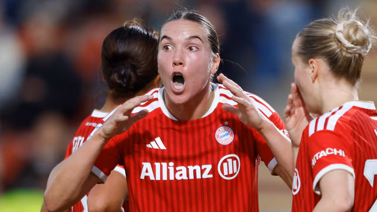 The female soccer player has a shocked expression.
