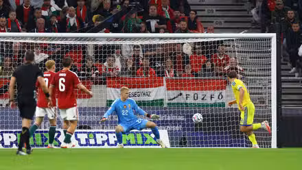 Ukrainian Danilo Sikan scored the first goal past Hungarian Balazs Totu